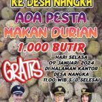 Wujud Rasa Syukur, Desa Nangka Gelar Pesta Makan 1000 Butir Durian Gratis