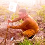 Bupati Basel Bersama Kades Sadai Tanam Ratusan Bibit Buah di Kawasan Wisata Pantai