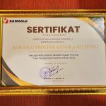 Bawaslu Babel Raih Apresiasi Kehumasan Terbaik Tingkat Provinsi dari Bawaslu RI