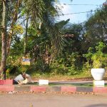 Ornamen di Jalur 2 Komplek Perkantoran Pemkab Basel Hancur, Diduga Dirusak Orang Tak Bertanggung Jawab