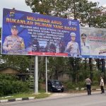 Dit Lantas Polda Babel Pasang Spanduk Imbauan Keselamatan Lalu Lintas