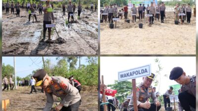 Gencarkan Program Ketahanan Bumi Serumpun Sebalai, Polda Babel Tanam 3.500 Bibit Tanaman