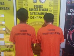 Satresnarkoba Polres Bangka Tengah Amankan Dua Pelaku Penyalahgunaan Narkotika di Desa Kurau