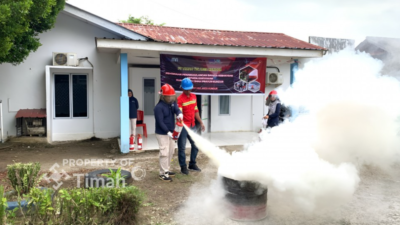 Siaga Hadapi Situasi Darurat, Departement HSE Area Kundur Gelar Pembinaan Pemadam Kebakaran di Klinik Pratama Bakti Timah Perayun