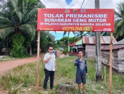 Pasang Spanduk, Polsek Lepar Pongok Tegaskan Tolak Premanisme dan Geng Motor