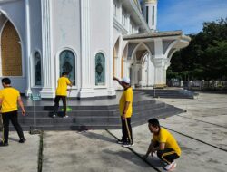 Sambut HUT ke-79 Bhayangkara, Polres Bangka Tengah Gelar Bakti Sosial di Tempat Ibadah