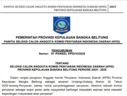 Pemprov Babel Buka Seleksi Anggota KPID 2025-2028