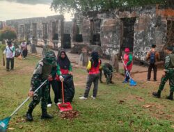 Karya Bakti HUT ke-15 Korem 045/Gaya, Kodim Basel Bersih-bersih Kawasan Benteng Toboali