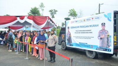 Polda Babel Gelar Gerakan Pangan Murah Di Bhaypark, Bantu Warga Jaga Stabilitas Harga Bahan Pokok
