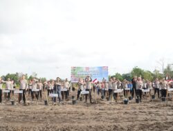 Sambut HUT RI ke 80, Polda Babel dan Jajaran Ajak Masyarakat Tanam Ribuan Bibit Pohon