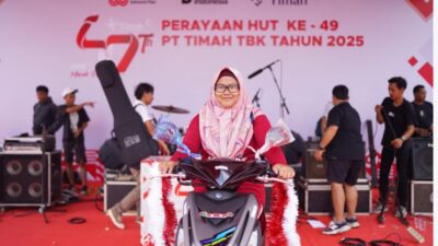 Datang dengan Harapan dan Doa, Indriati Berhasil Bawa Pulang Motor dalam Pekan Sehat HUT ke-49 PT Timah Tbk