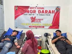 ‎HUT ke-74 Humas Polri, Polres Bangka Tengah Gelar Donor Darah  