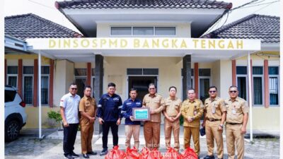 PT TIMAH Tbk Serahkan Ratusan Paket Sembako untuk Warga Terdampak Banjir di Kabupaten Bangka Tengah