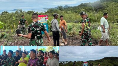 Aksi Gotong Royong Penghijauan hingga Penyuluhan Kamtibmas Warnai TMMD ke-127 di Wilayah Kepulauan Lepar